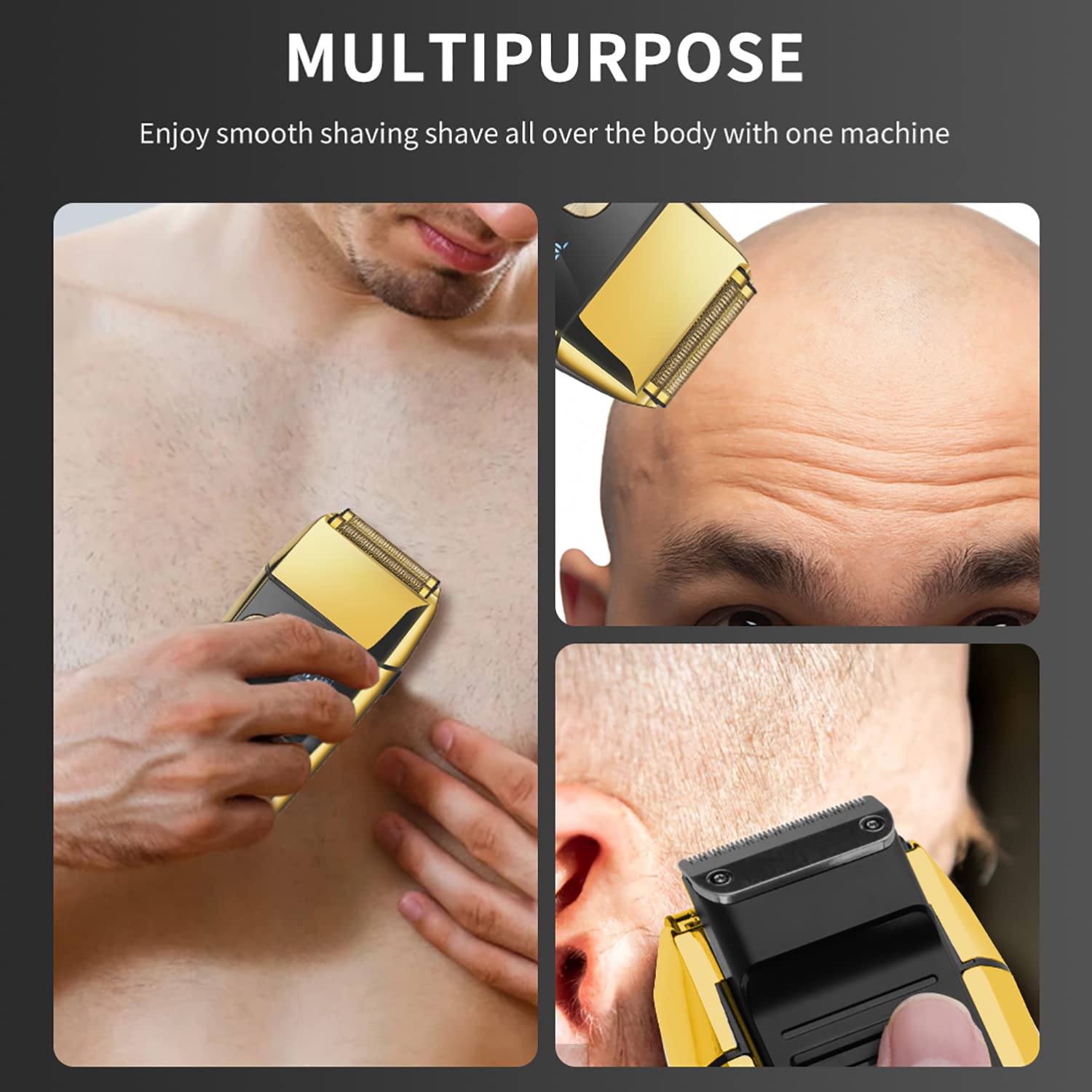 DSP 2-in-1 Bald Shaver for Men, Cordless Rechargeable Trimmer