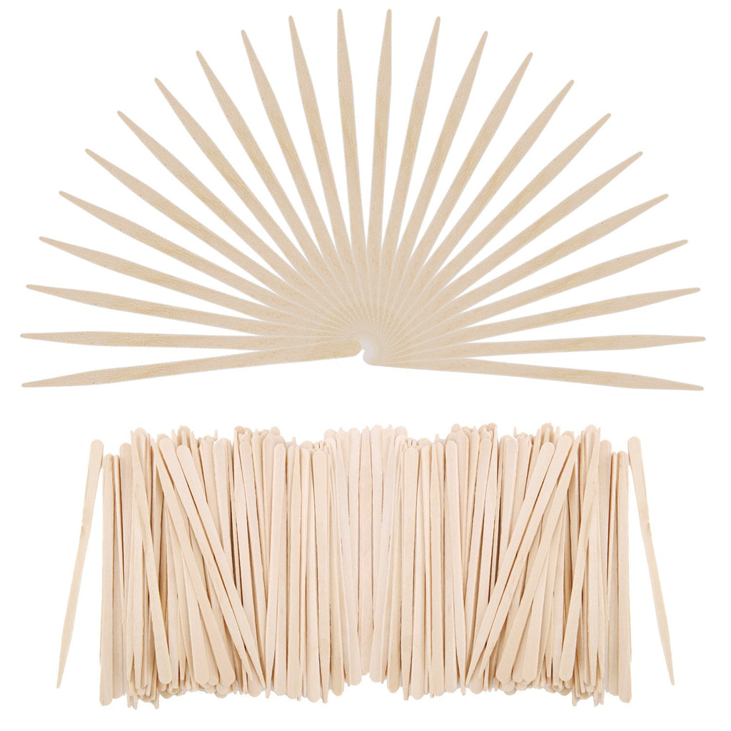 Senkary 500 Pieces Wooden Wax Sticks Waxing Spatula Applicators Wood Craft Sticks for Body Eyebrow Legs Face Hair Removal (Small and Large)