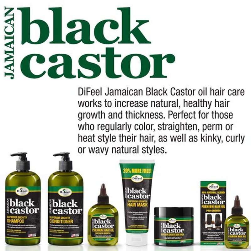 Difeel Superior Growth Jamaican Black Castor Shampoo 33.8 oz. - Sulfate Free Shampoo made with Natural Ingredients