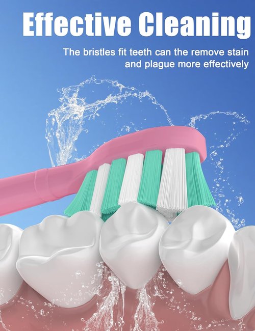 Philips Sonicare Toothbrush Replacement Heads - Plaque Control & Simply Clean - 10 Pack, Pink
