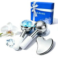 GLOLAKE Ice Roller for Face &Gua Sha Facial Tools, Stainless Steel Ice Roller for Depuffing, Lymphatic Drainage, Fine Lines&Collagen Boost on Face&Body, Valentines Day Gifts for Her/Him, at Home Spa