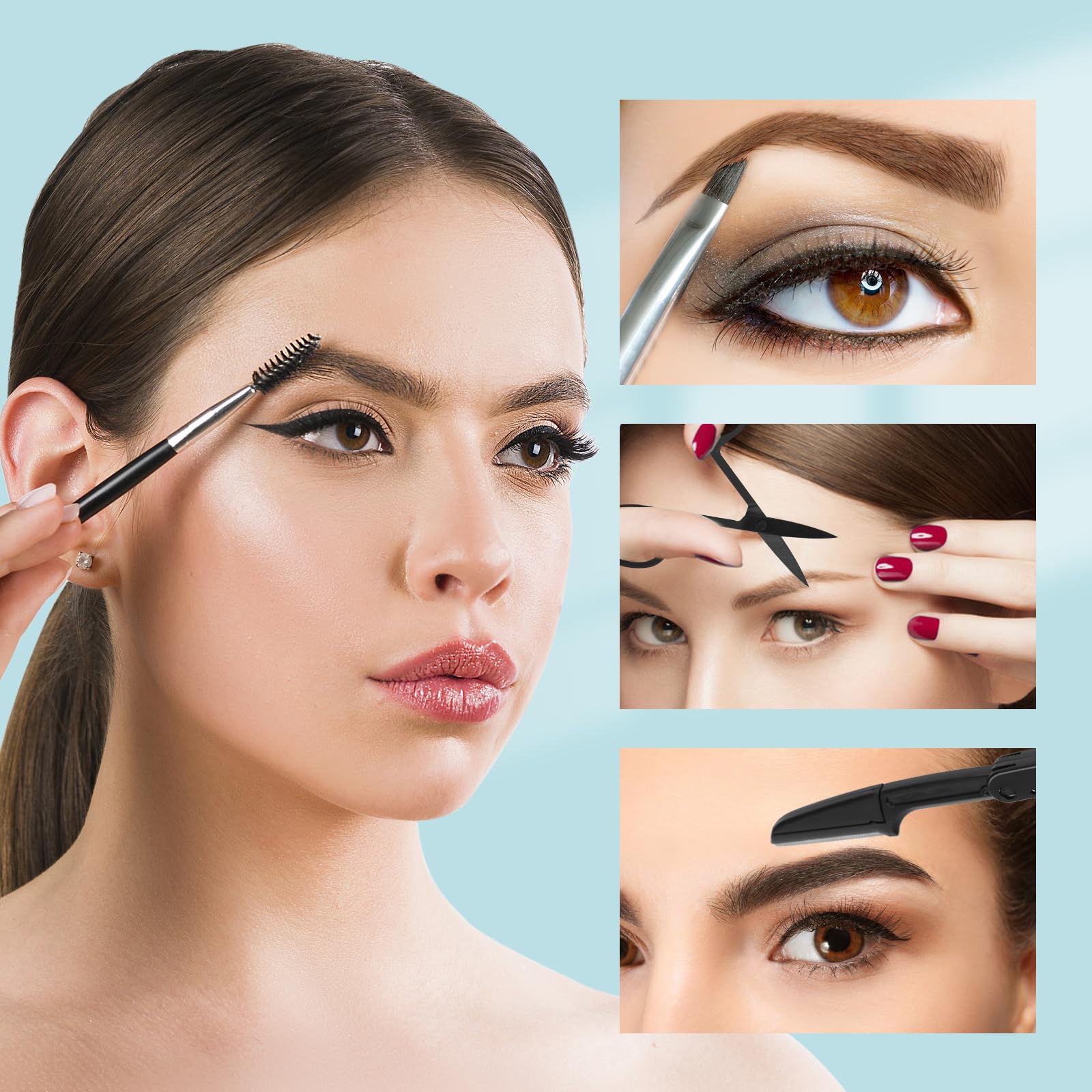 SWEET VIEW 7PCS Tweezers Kit for Women Facial Hair & Brow