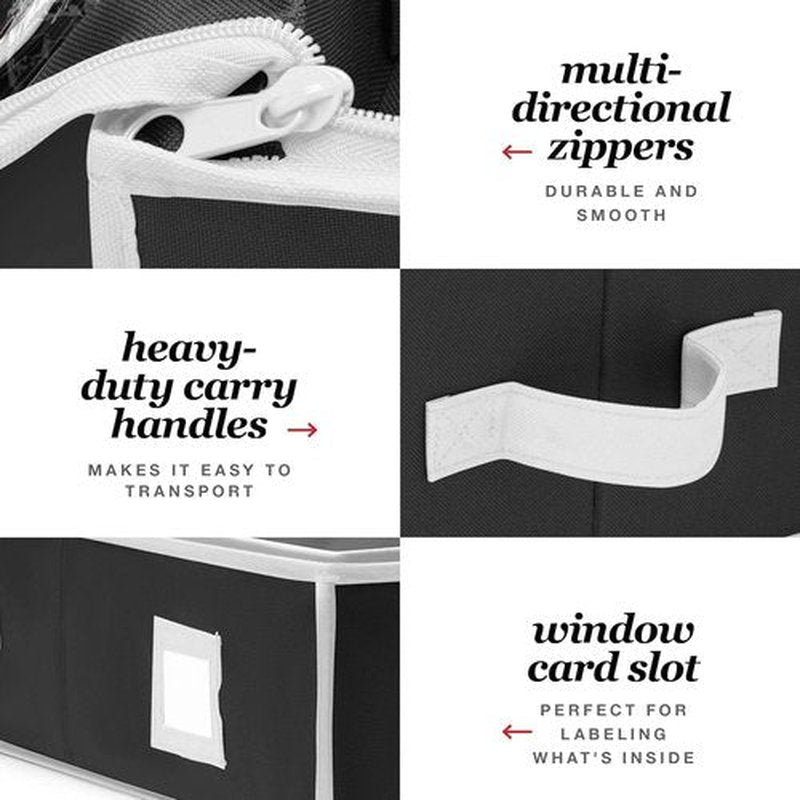 Premium Wrapping Paper Organizer - Heavy-Duty Gift Wrap Holder with Extra Pockets | Fits Up to 27 Rolls (Black)
