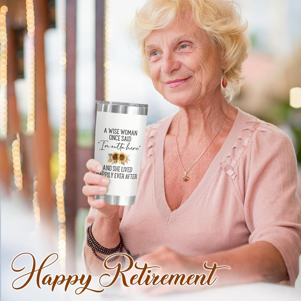 Retirement Gifts For Women, Retired 2026 Tumbler - A Wise Woman Once Said Stainless Steel 20Oz Tumbler - Mothers Day Gift for Retired Women Mom, Farewell Gifts for Coworkers, Teacher, Nurse, Boss