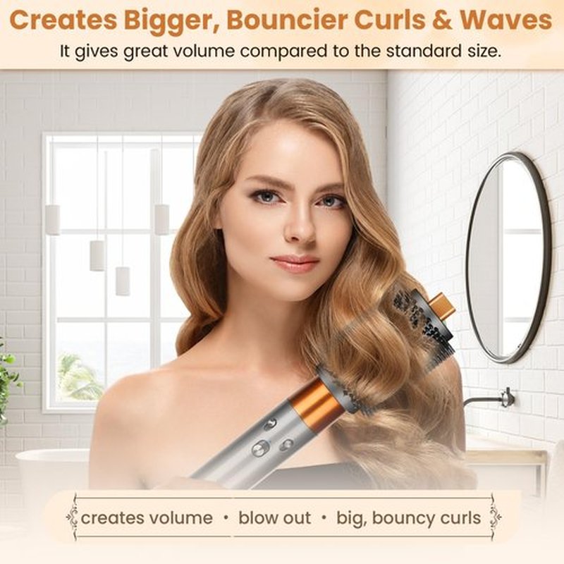 PUREGUST Upgraded Large Round Volumizing Brush for Dyson Airwrap HS01/05/08 Attachments, Bigger Round Brush Attachment Compatible with Airwrap Accessory for Dry Fast Smooth Add Big Volume