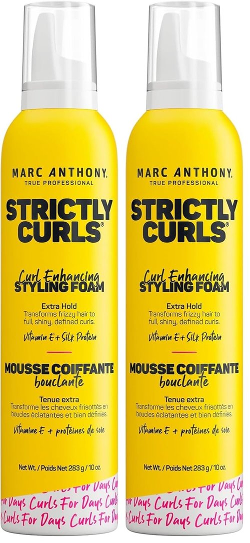 Marc Anthony Curl Enhancing Styling Foam - Extra Hold Mousse with Vitamin E & Silk Proteins | Anti-Frizz | 2-Pack