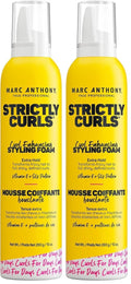 Marc Anthony Curl Enhancing Styling Foam - Extra Hold Mousse with Vitamin E & Silk Proteins | Anti-Frizz | 2-Pack