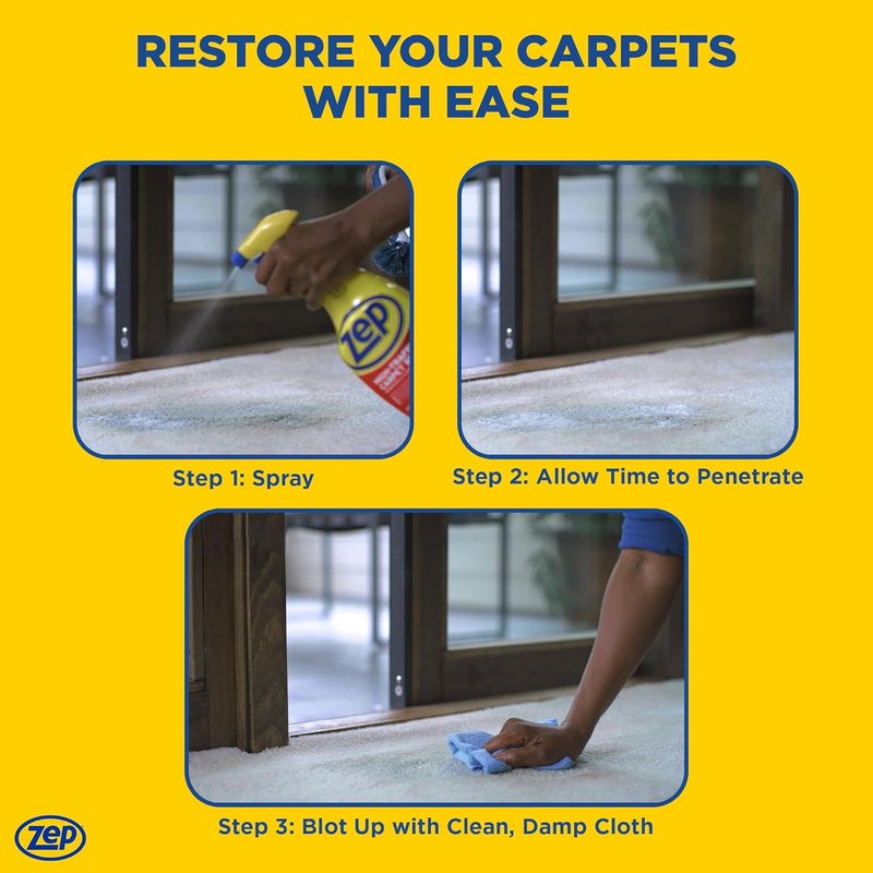Zep High Traffic Carpet Cleaner - 1 Gallon - Deep Stain Removal for High-Traffic Areas