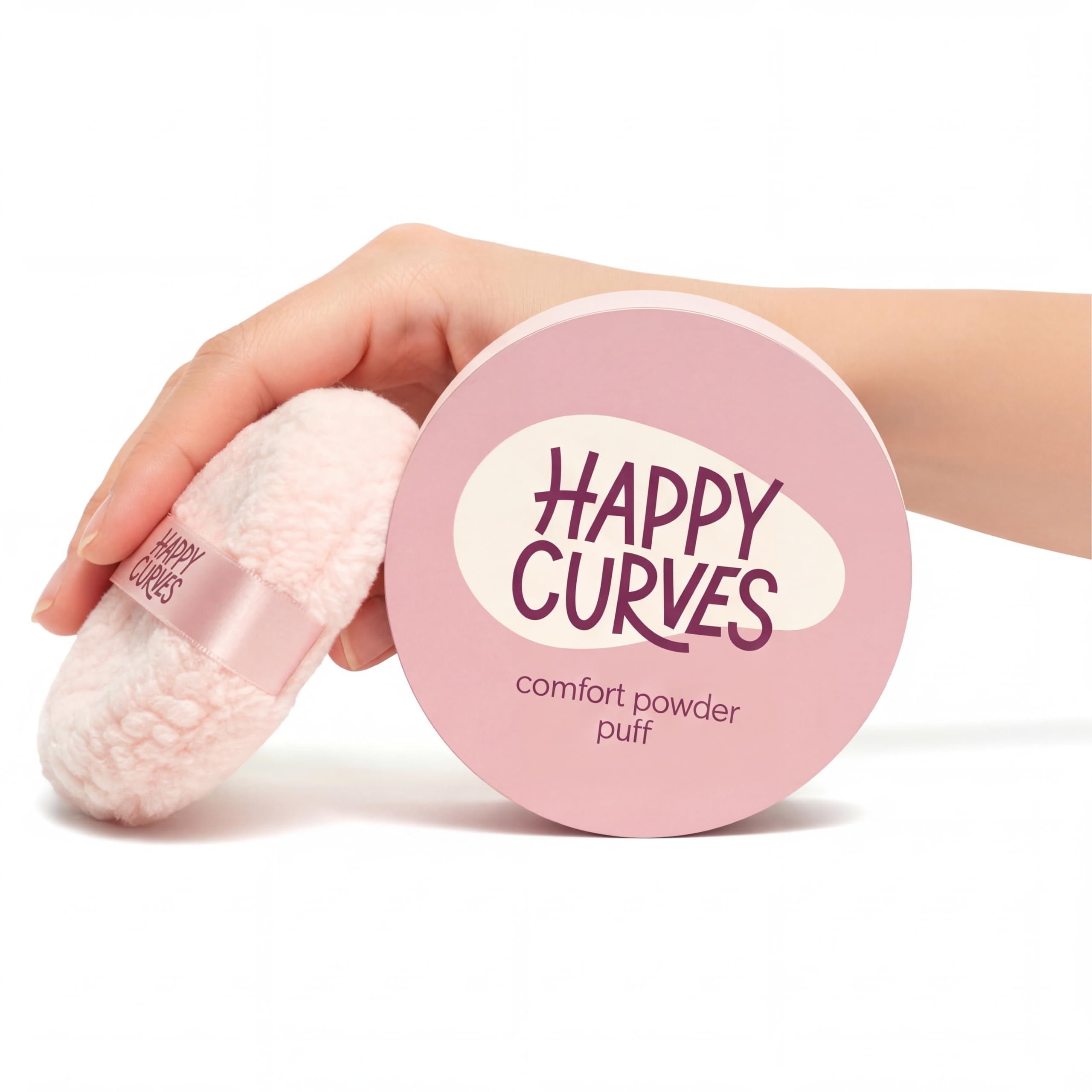 Happy Curves Dusting Powder Puff for All Day Sweat, Odor, & Chafe Defense, Body Powder Applicator (Powder Sold Separately)