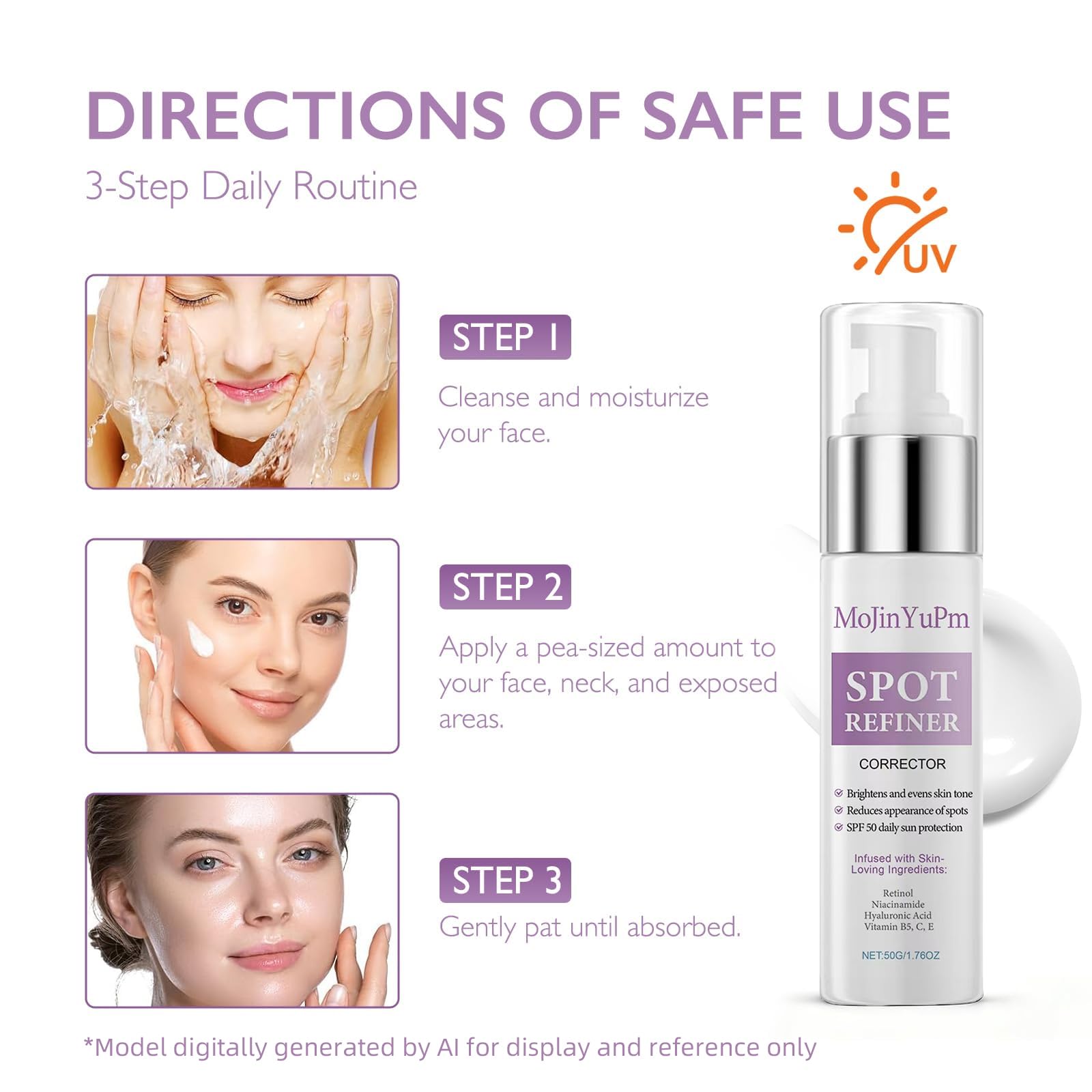 Dark Spot Corrector Serum with Retinol, Niacinamide & Alpha Arbutin, Brightening Face Serum for Uneven Tone, Post Acne Marks & Dull Skin, Hydrating Glow Formula with Hyaluronic Acid