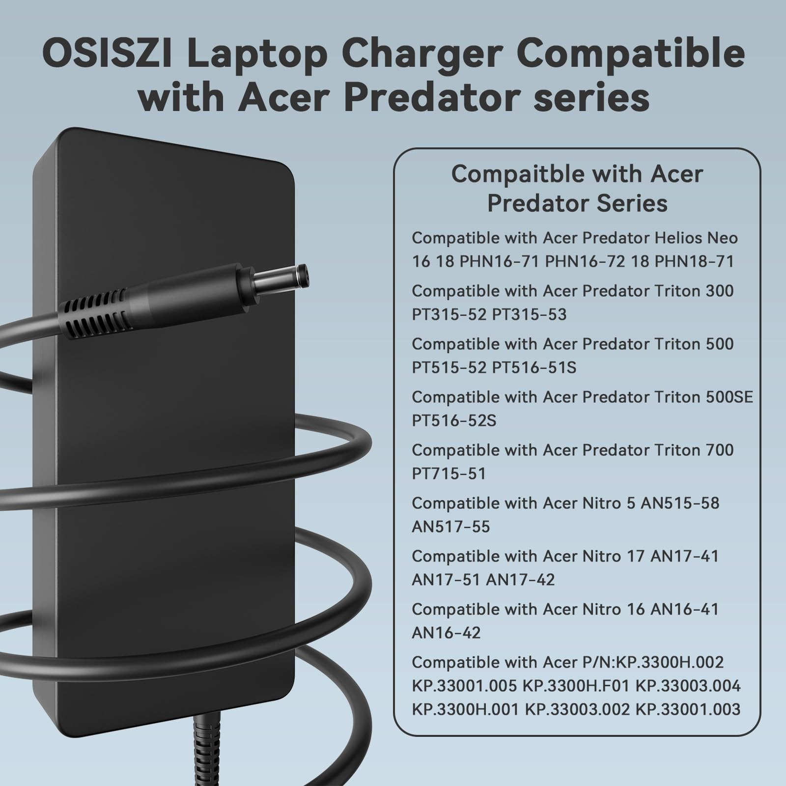OSISZI 2026 330w 280W Laptop Charger Compatible with Acer Predator Helios