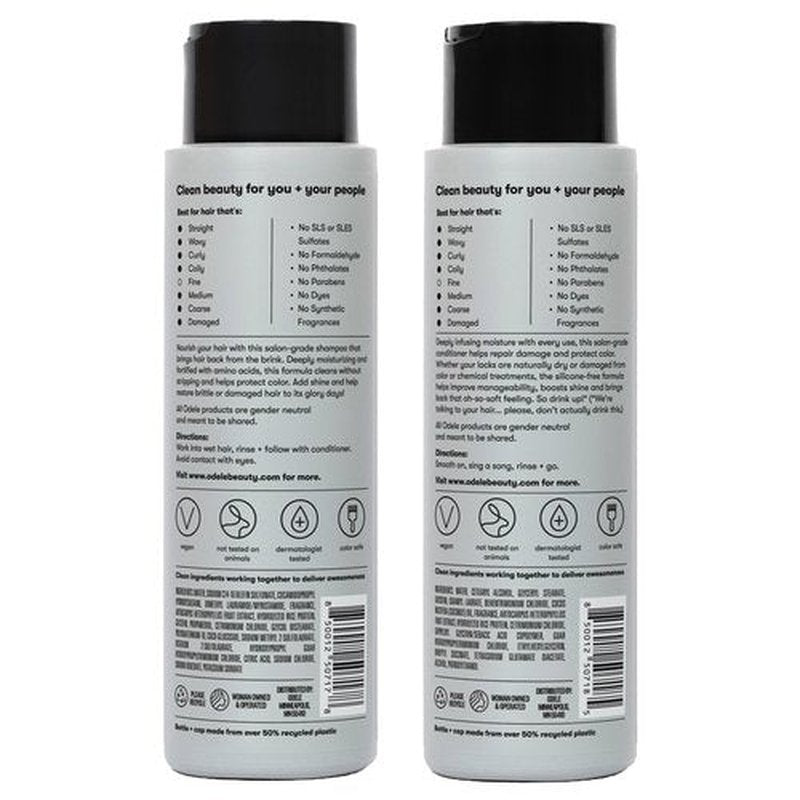 Odele Moisture Repair Sulfate-Free Shampoo & Conditioner Set, for Intense Hydration to Restore & Nourish Dry or Damaged Hair, 13 Fl Oz Each (2-Pack)