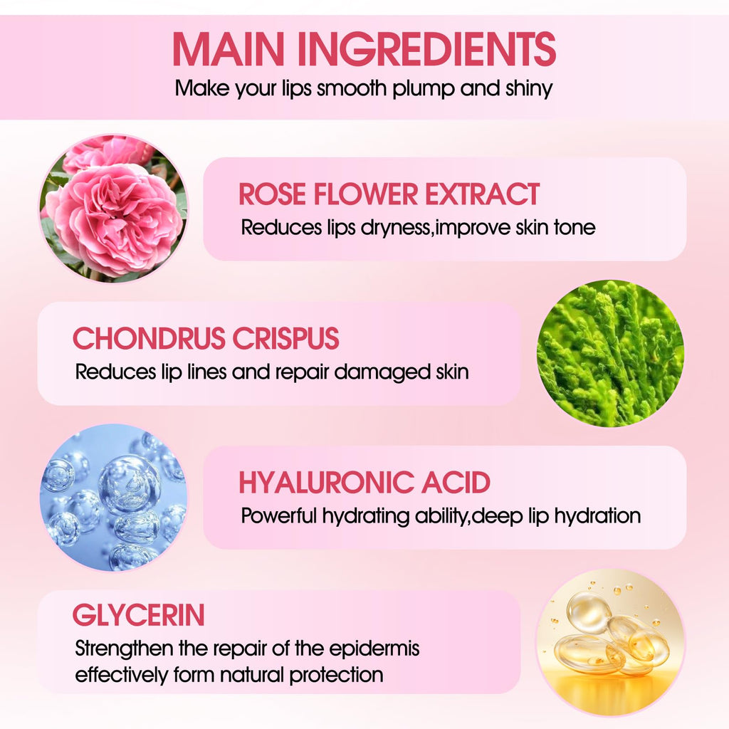 NIYET 30 pieces of Moisturizing Collagen Crystal Lip Mask - Anti-Ageing & Anti Chapped, Reduce lip Wrinkles, Fade Lip Color, Make Skin Smooth (Rose)