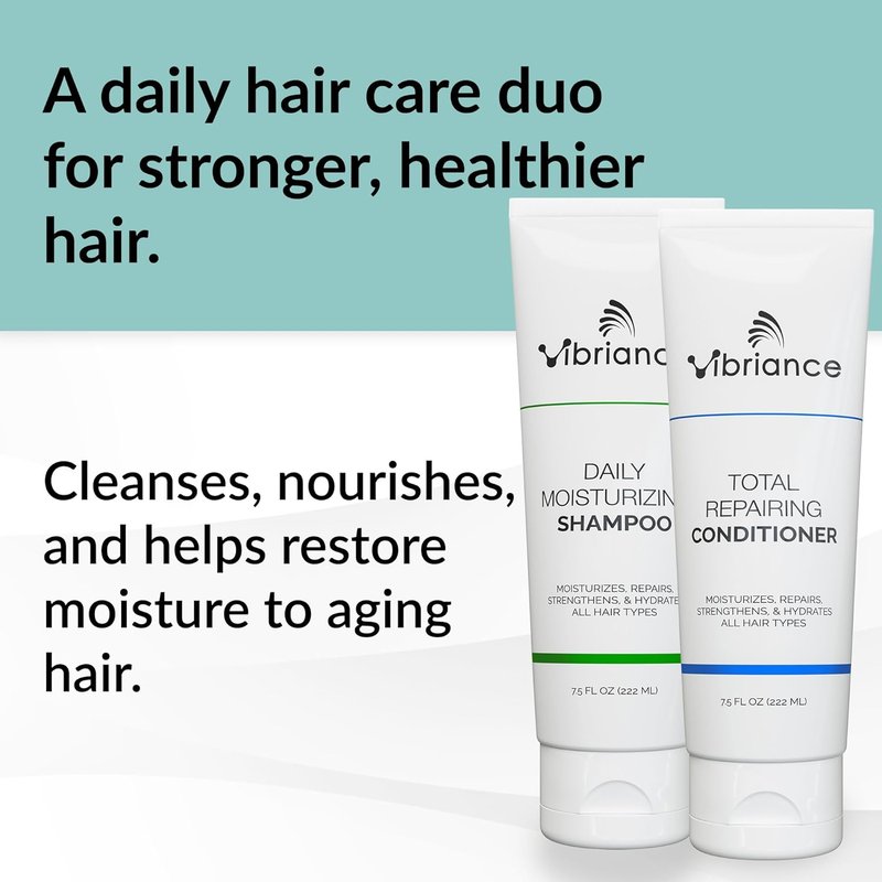 Vibriance Shampoo & Conditioner Set - Biotin-Infused Strengthening Wash for Dry, Damaged Hair - Deeply Hydrating & Moisturizing