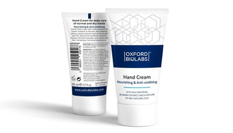 Oxford Biolabs Nourishing & Anti-oxidising Hand Cream Intense Moisturising and Nourishing For Normal to Dry Skin
