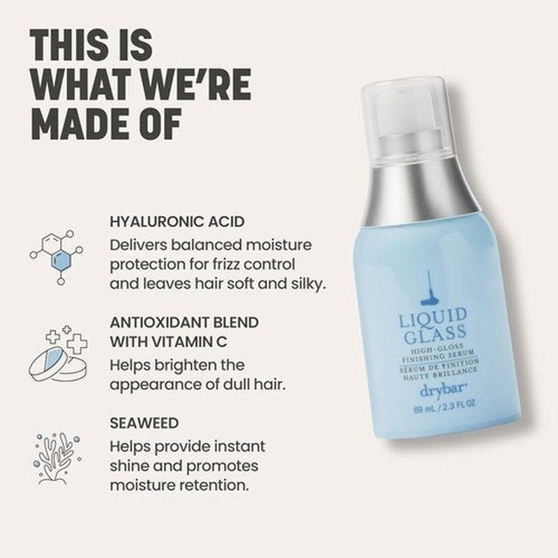 Drybar Liquid Glass High-Gloss Finishing Serum - Reduces Frizz, Tames Flyaways & Adds Shine | Vegan & Cruelty-Free