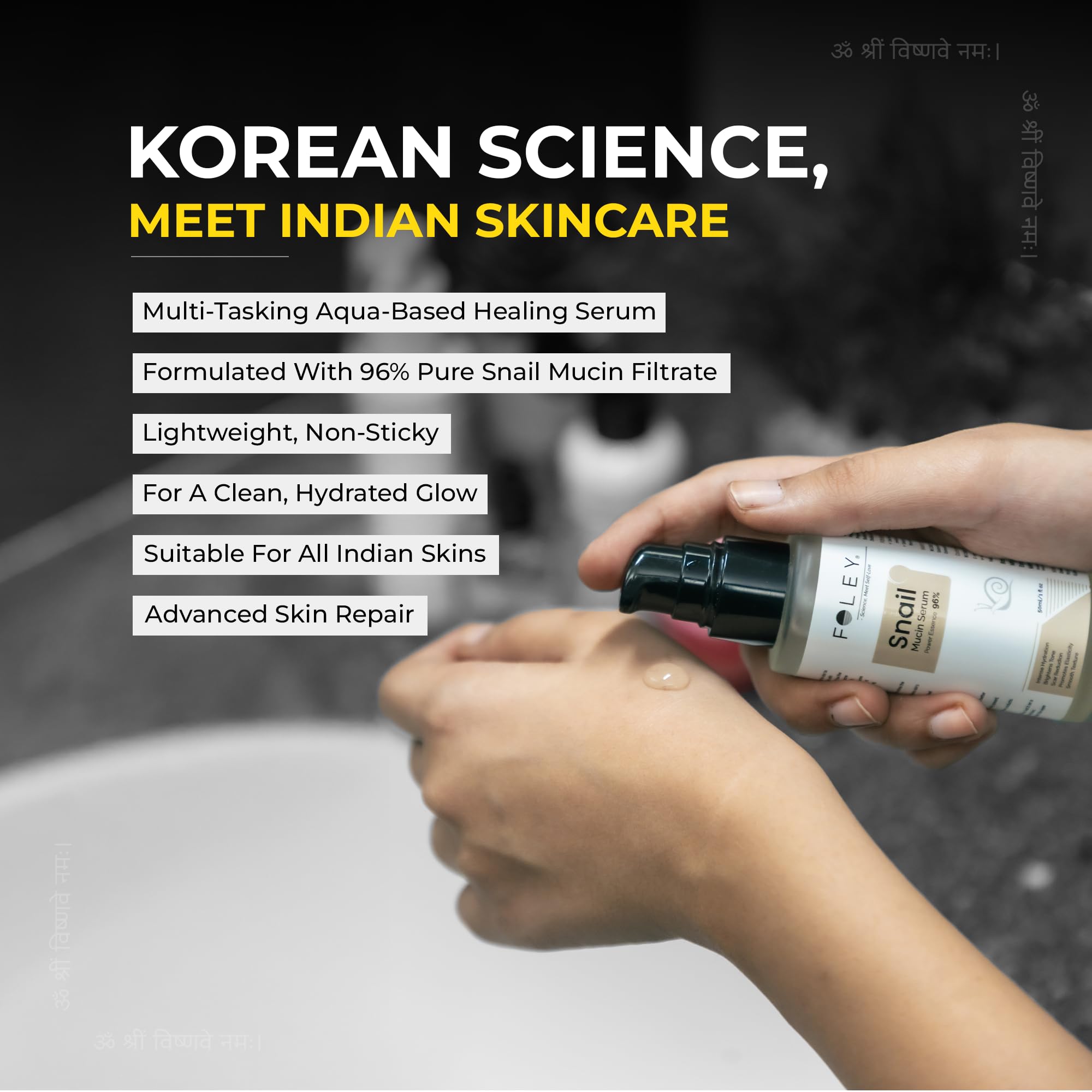 FOLEY Snail Mucin 96% Face Serum 50ml for Dry Skin, Hydrating Korean Serum for Men & Women, Brightens, Firms, Improves Texture, Non-Sticky & Fragrance-Free, Dermatologist-Tested