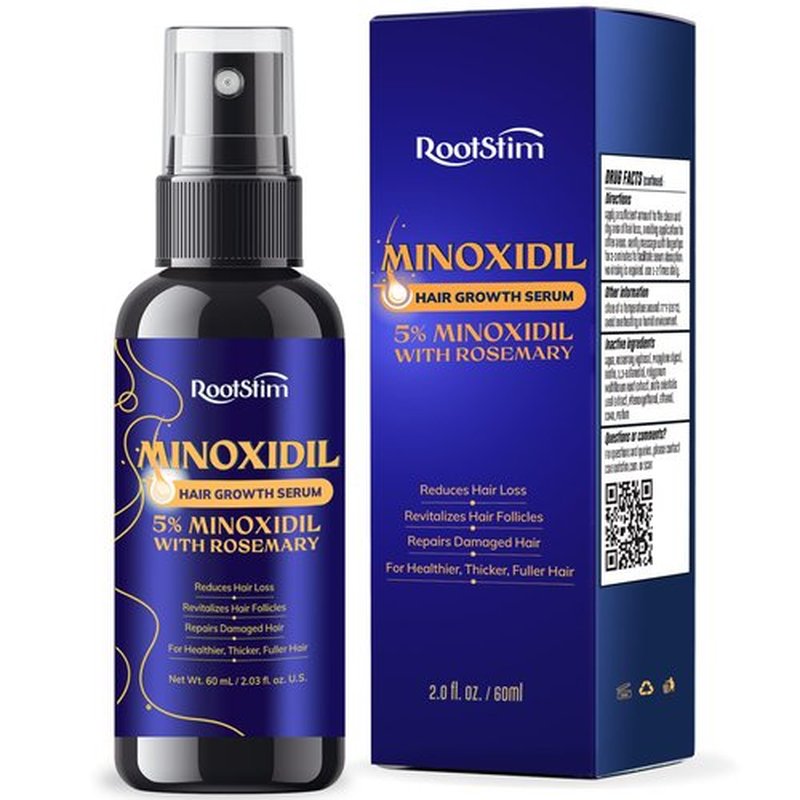 5% Minoxidil Hair Growth for Men and Women: Extra Strength Minoxidil Kit Hair Loss Treatment Serum with Rosemary for Faster Stronger Thicker Hair Growth 2 Fl Oz