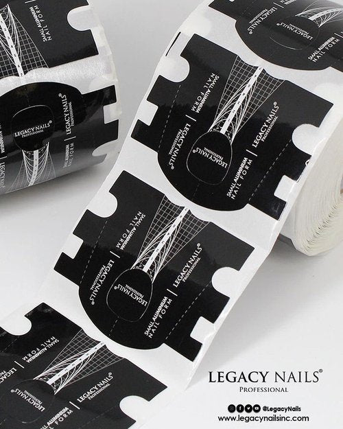 Legacy Nails 300PCS Aluminium Sculpting Form - Extension Tips - Forms for Acrylic and UV Gel - Number Line for Exact Lengthening. Small Scale.