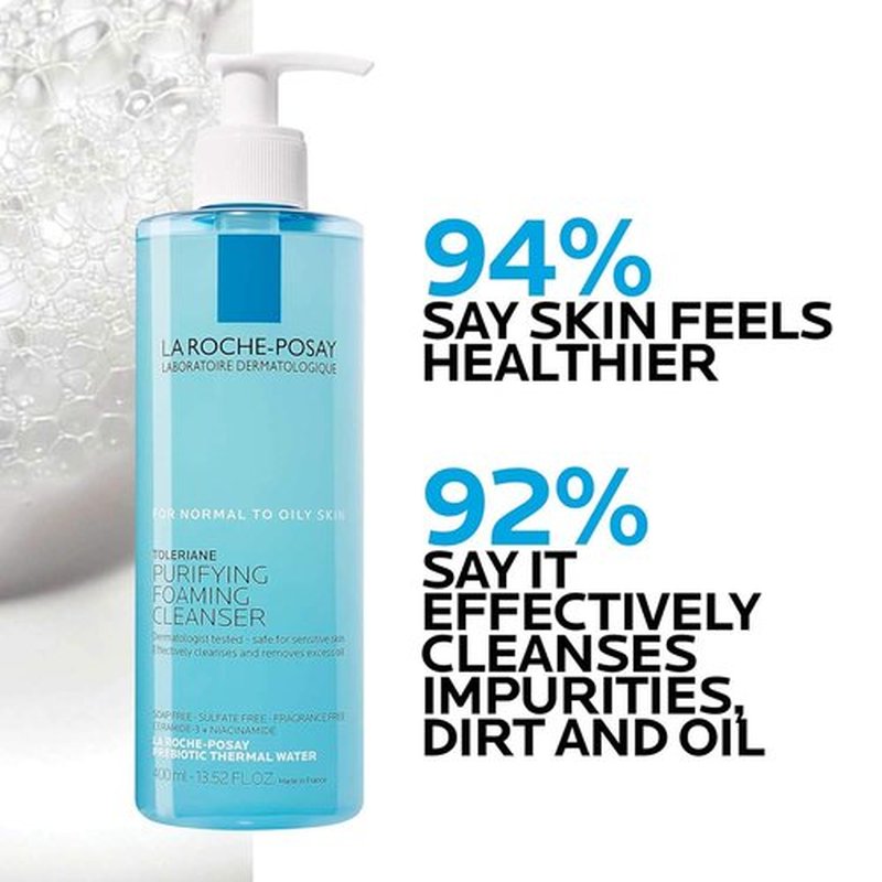 La Roche-Posay Toleriane Purifying Cleanser & Double Repair Moisturizer | Hyalu B5 Serum Set