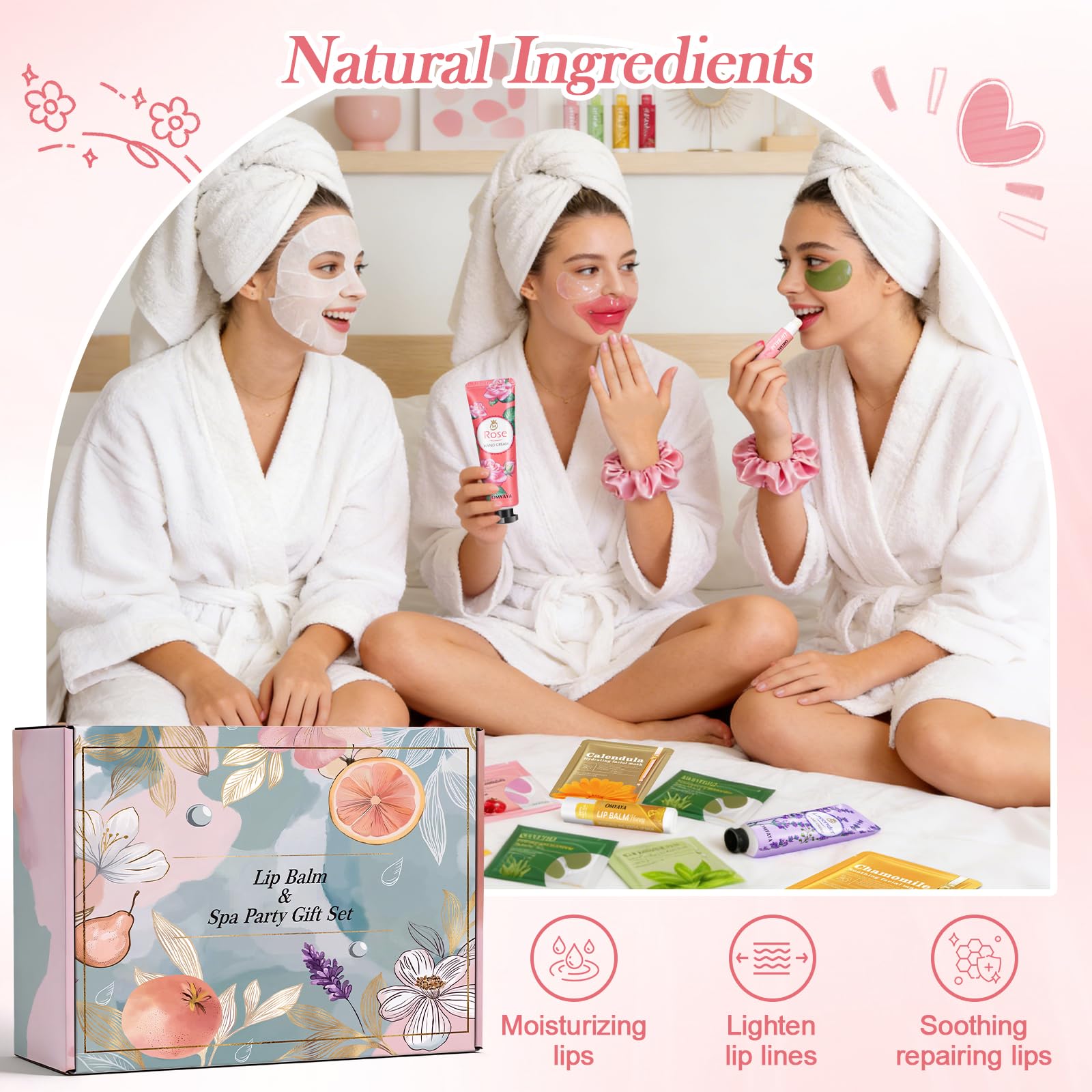 100 Pcs Spa Party Favors For Women,Spa Party Supplies Include Bulk Facial Mask,Hand Cream,Lip Balms,Under Eye Patches,Lip Mask,Bulk Gifts For Women, Mothers Day Gift, Spa Sleepover Party Supplies
