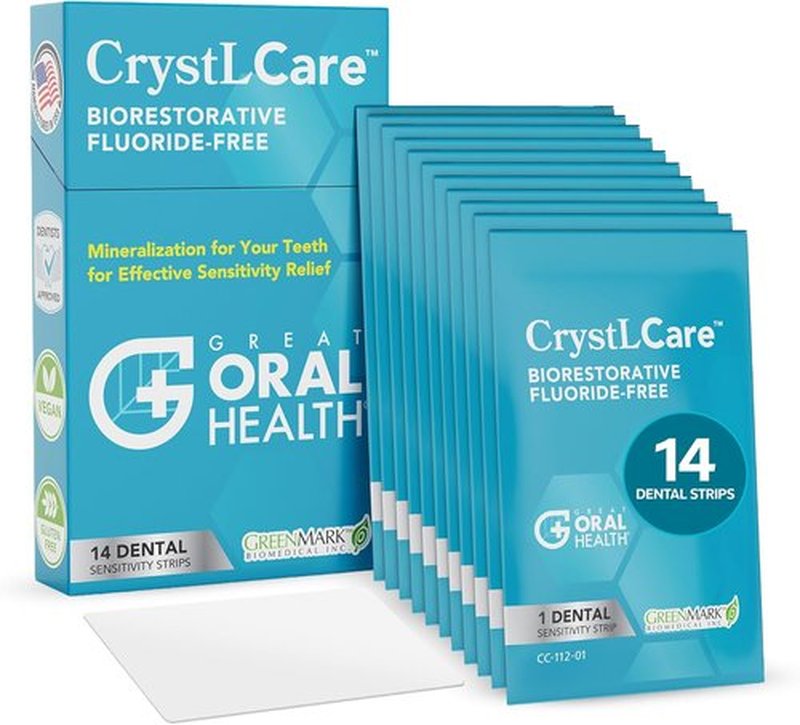CrystLCare Tooth Sensitivity Treatment - Nano Hydroxyapatite Dental Strips for Enamel Repair | 14 Count