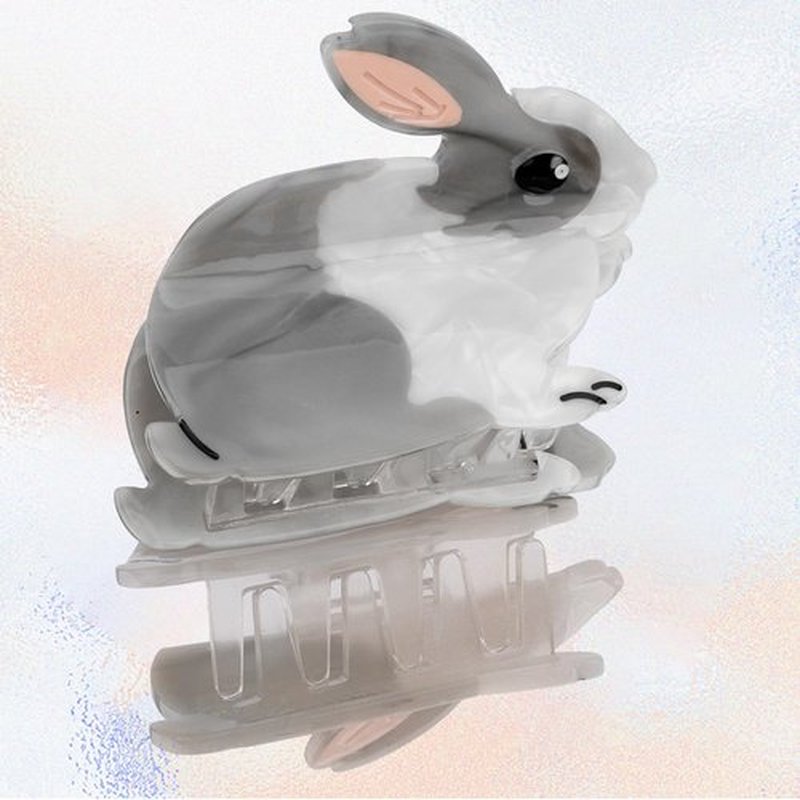 Hapdoo Rabbit Hair Clip, Cute Bunny Animal Hair Claw Clip for Women Girls, Acetate Funny Farm Hair Accessories Easter Gift