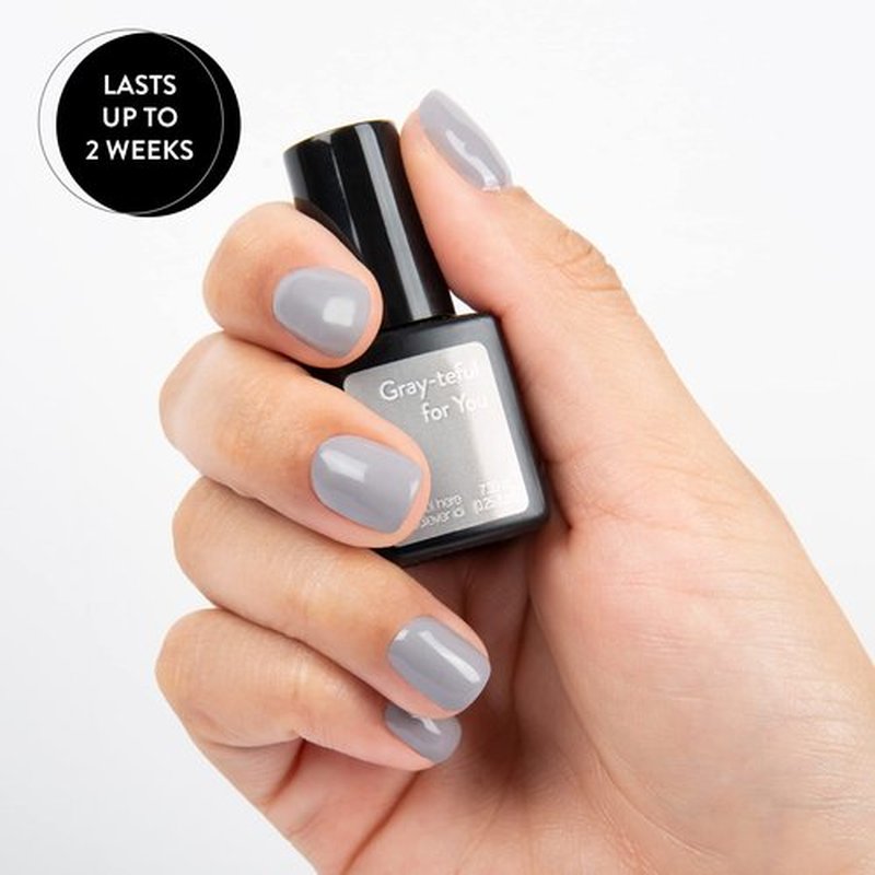 Sensationail “Gray-teful For You” Nail Gel For up to 2 Weeks of Dazzling Color, LED Lamp Required, Long-Lasting Finish, No Dry Time, Gray, 0.25 Fl Oz