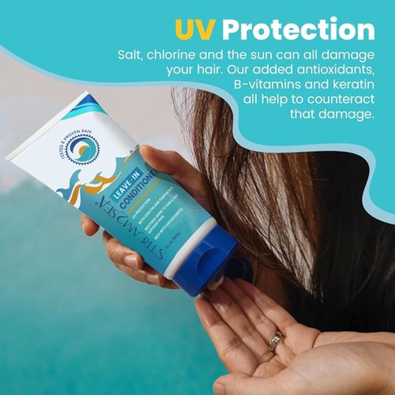 Stream2Sea Leave-In Hair Conditioner - Detangles & Replenishes Moisture | Natural, Reef Safe, UV Protection, Sulfate & Paraben Free
