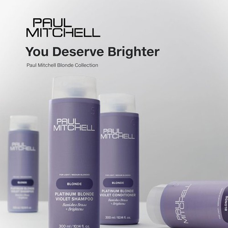 Paul Mitchell Platinum Blonde Violet Conditioner - Banish Brass & Brighten Light to Medium Blonde, Silver, Gray, or White Hair