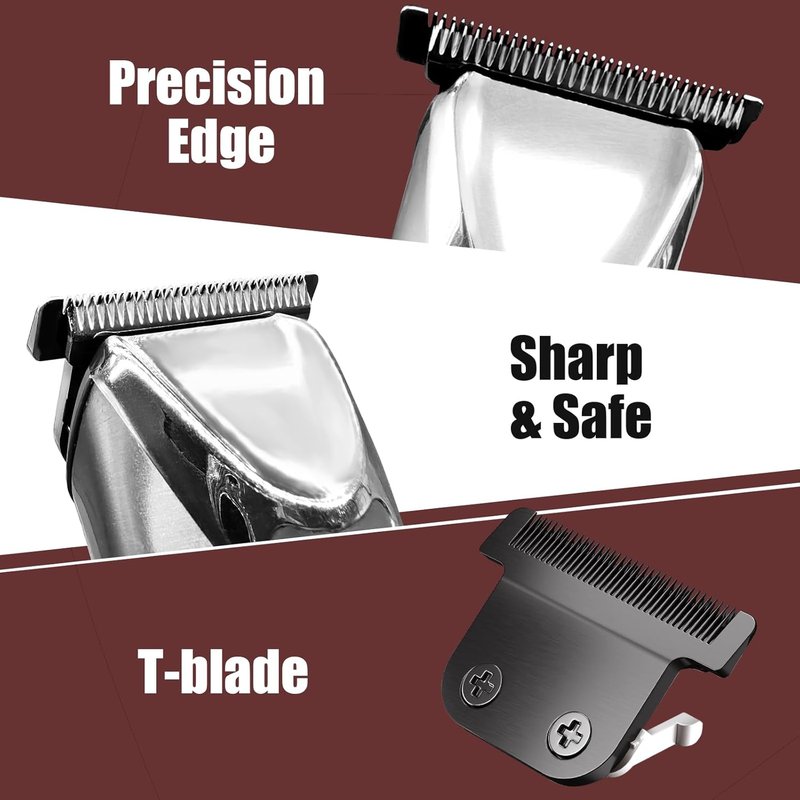 Wahl 40mm Replacement Detachable T Blade - Stainless Steel for All-in-One Lithium Ion Trimmers | Black 3 Pack