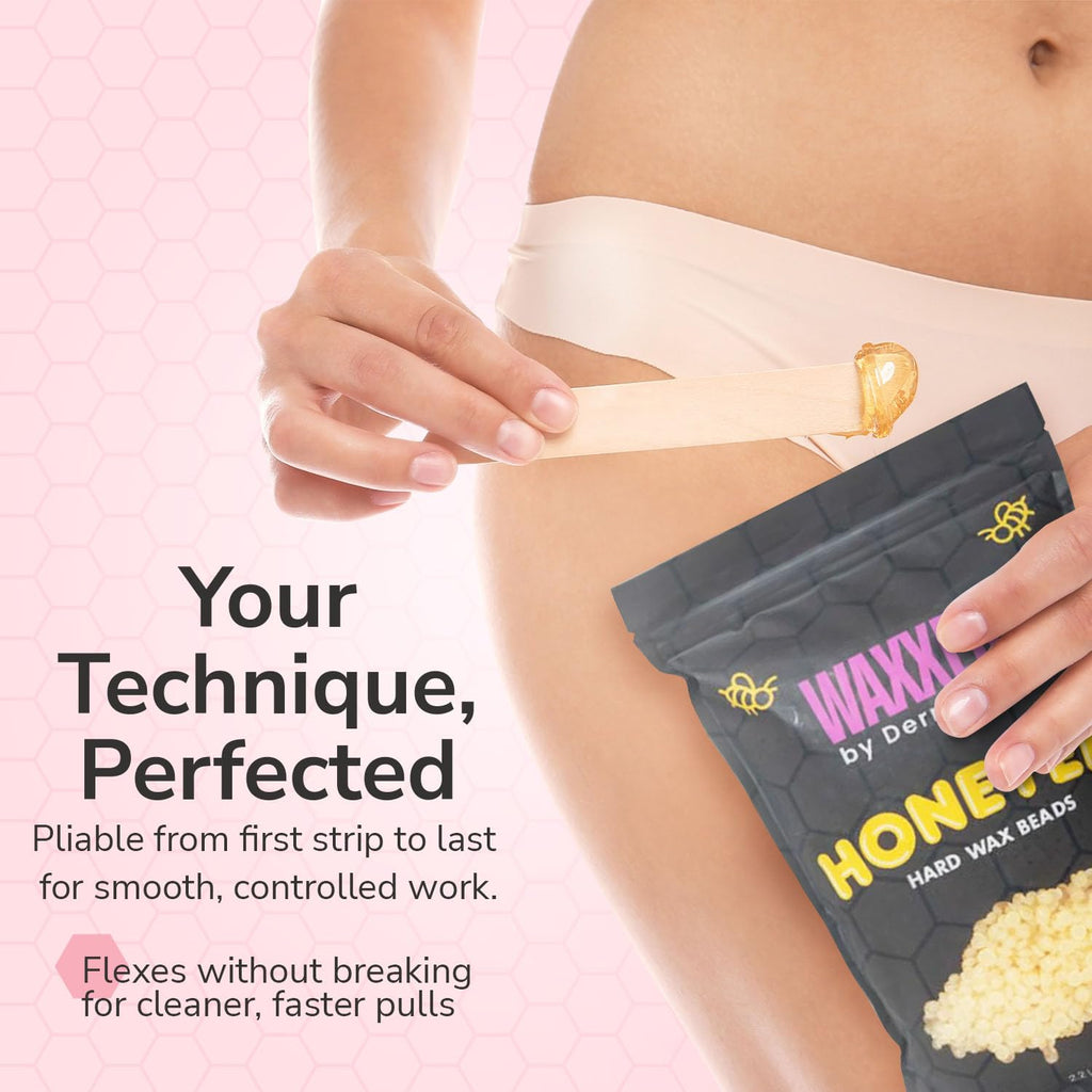 WAXXED Honeyed Hard Wax Beads 2.2 lb, Low-Temp Hair Removal Wax, Fast Melt