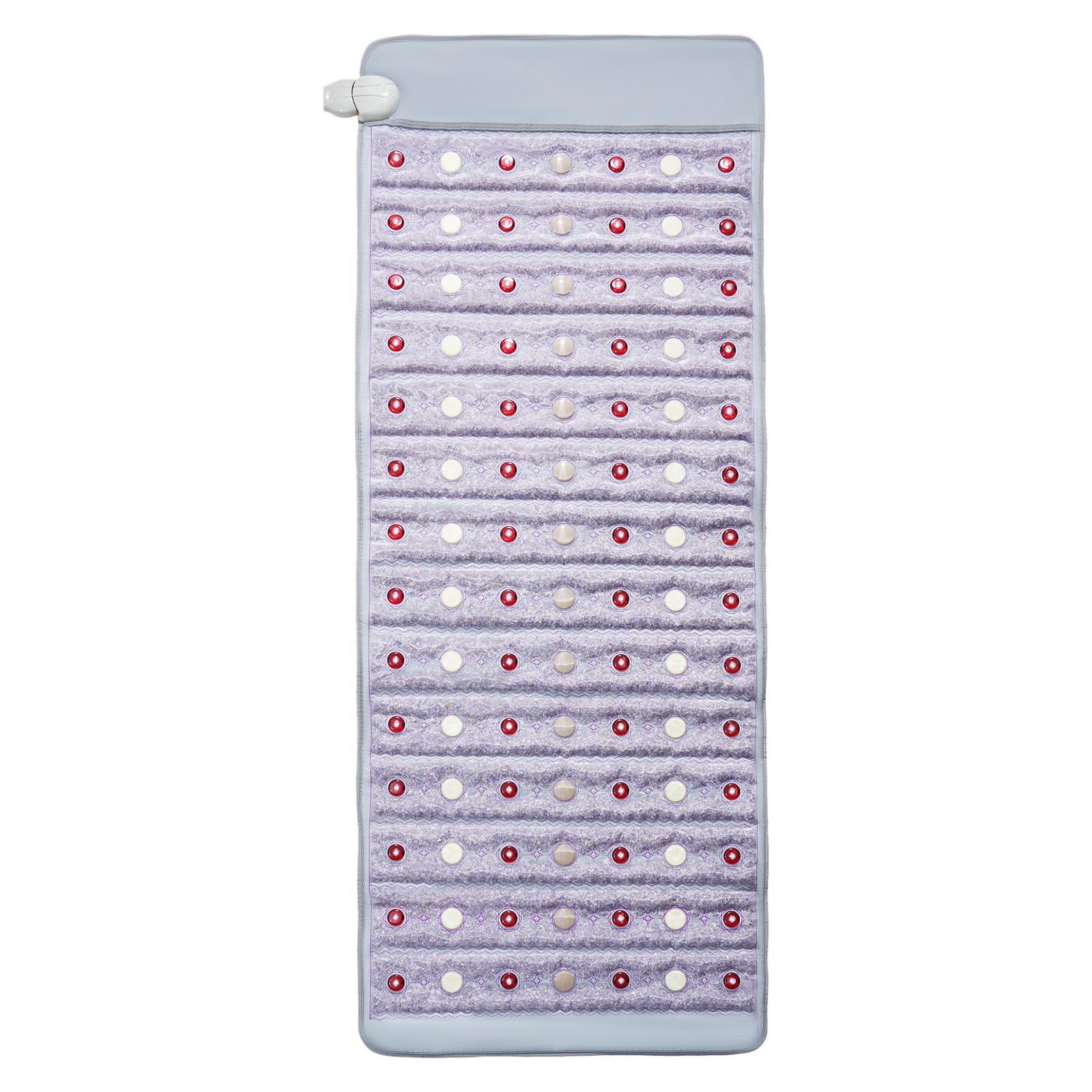 VEVOR Far Infrared Heating Pad, Jade & Tourmaline Stones Heating Pad with 660nm Photon Light & Negative Ions, 103-159℉ Hot Gemstone Therapy Mat with 0-12 Hours Timer for Back Waist Shoulder (60"x24")