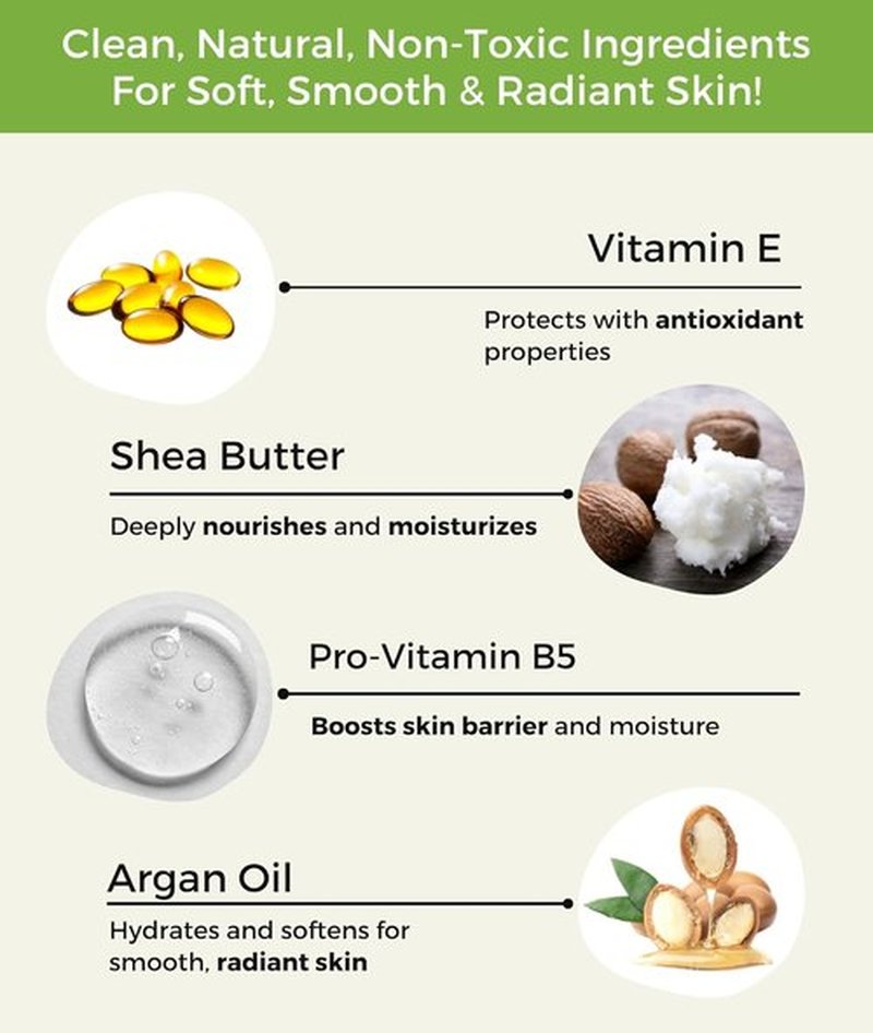 RaGaNaturals Body Lotion - Natural Unscented Hydrating Moisturizer with Shea Butter & Vitamin E - 8 Oz