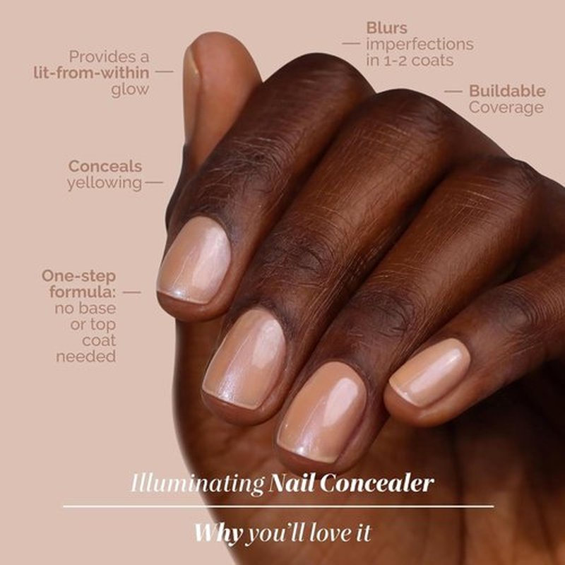 LONDONTOWN Illuminating Nail Concealer - Sheer Brightening Polish & Strengthener for Discolored Nails | 0.4 Fl Oz