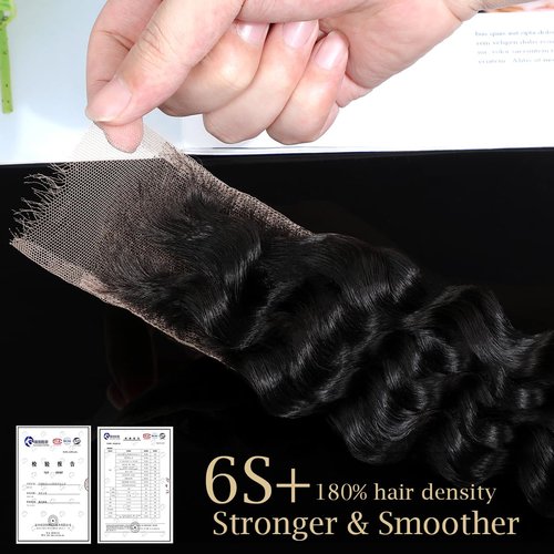 Knots Bleached CindiRiver 2x6 HD Lace Closure Deep Wave Virgin Human Hair, Invisible Real HD Lace, Natural Hairline, Skinlike Lace Frontal Closure Only