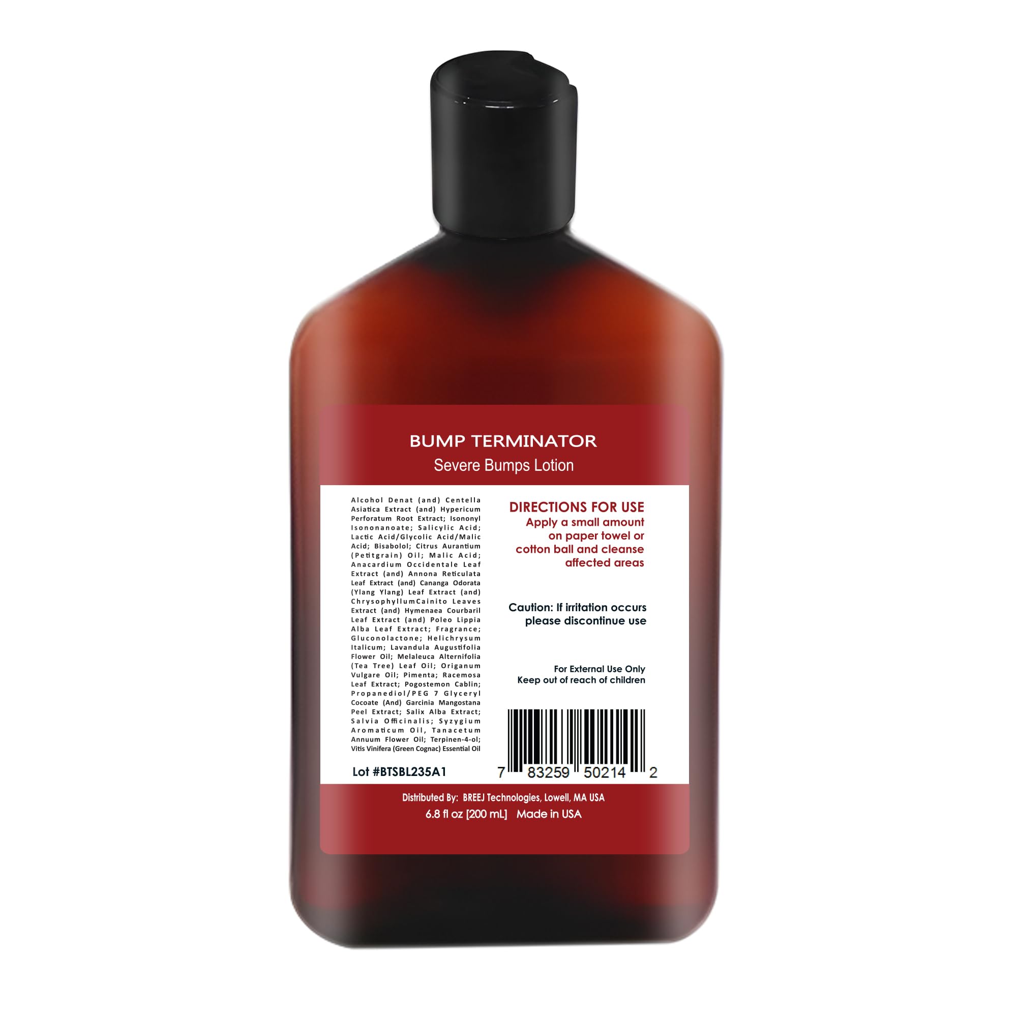 BUMP Terminator Razor Bumps & Shaving Bumps Remover | Ingrown Hair Treatment for Pubic Area with Glycolic Acid, Salicylic acid & Tea Tree Oil| BREEJ Bump Treatment for Bikini Bumps, 6.8 oz (Pack of 1)
