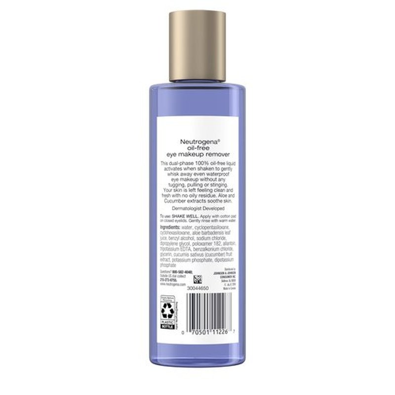 Neutrogena Oil-Free Eye Makeup Remover & Cleanser, Gentle & Non-Greasy Makeup Remover for Waterproof Mascara, 8 fl. Oz, 2 Pack