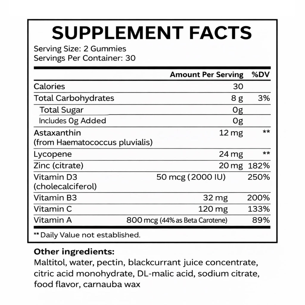 Boaccy Savanna Skin Tanning Gummies, Astaxanthin, Beta Carotene & Lycopene Blend with Vitamins C & E, Radiant Healthy Skin, Sour Watermelon Flavor, Vegan & Sugar-Free, 60 Count