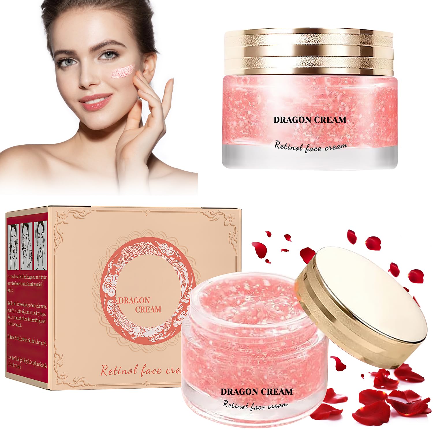 Dragons Blood Easy Cream, Retinol & Plant Extract Dragon Blood Cream, Moisturizer Nourishing Rejuvenating Cream (2pcs)