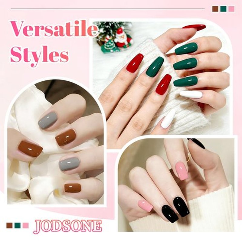 JODSONE 32 Colors Quick Dry Nail Polish Set 0.17 fl.oz,Valentines Nail Polish Set with 1 Top Coat & 2 Base Coat,Totaling 35Pcs,Air Dry & Long Lasting Nail Art DIY Home Manicure Gift for Women