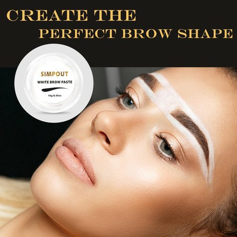 Simpout White Brow Contour Paste, Eyebrow Mapping Paste for Eyebrows Design, Draw or Sketch The Shape, Eyebrow Tinting Tool for Micropigmentation
