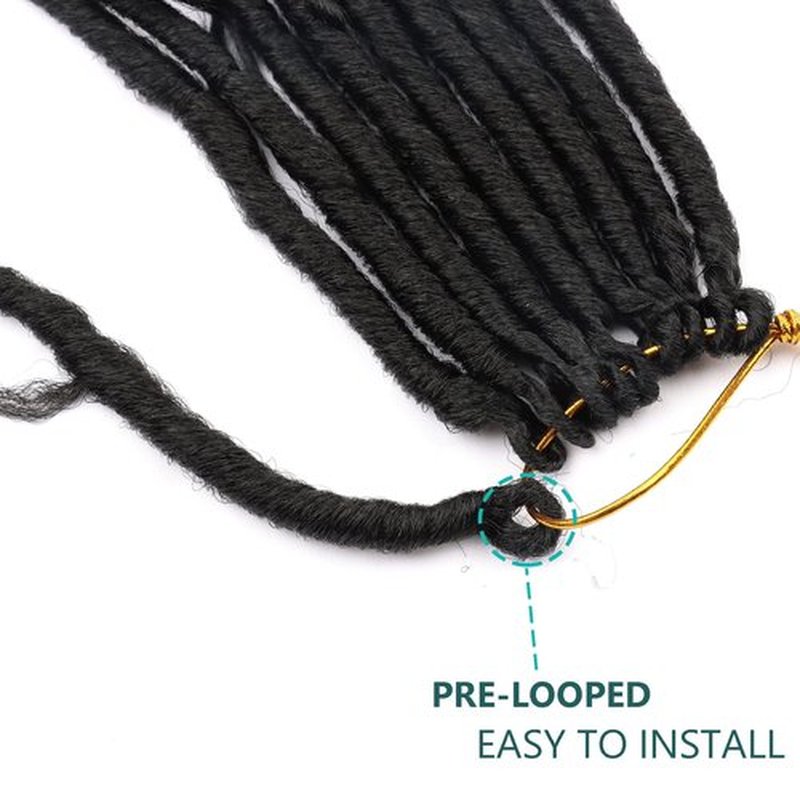 Goddess Locs Crochet Hair Pre-looped 20 Inch New Boho Faux Locs Crochet Hair with Curly Ends 8 Packs Bohemian River Locs Crochet Hair for Black Women 1B