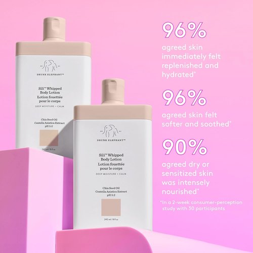 Drunk Elephant Sili Whipped Body Lotion - Rich Daily Moisturizer - 240 ml/8 fl oz - Clean & Cruelty-Free Skincare