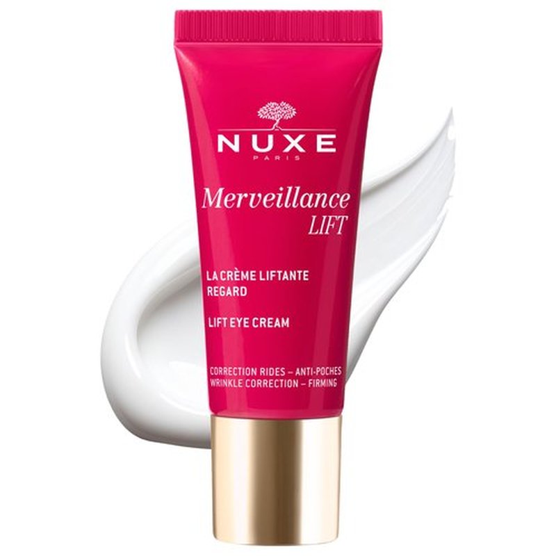 Nuxe Merveillance Lift Eye Cream Firming & Lifting Anti-Aging Treatment for Wrinkles, Puffiness & Bags, 0.51 Fl Oz