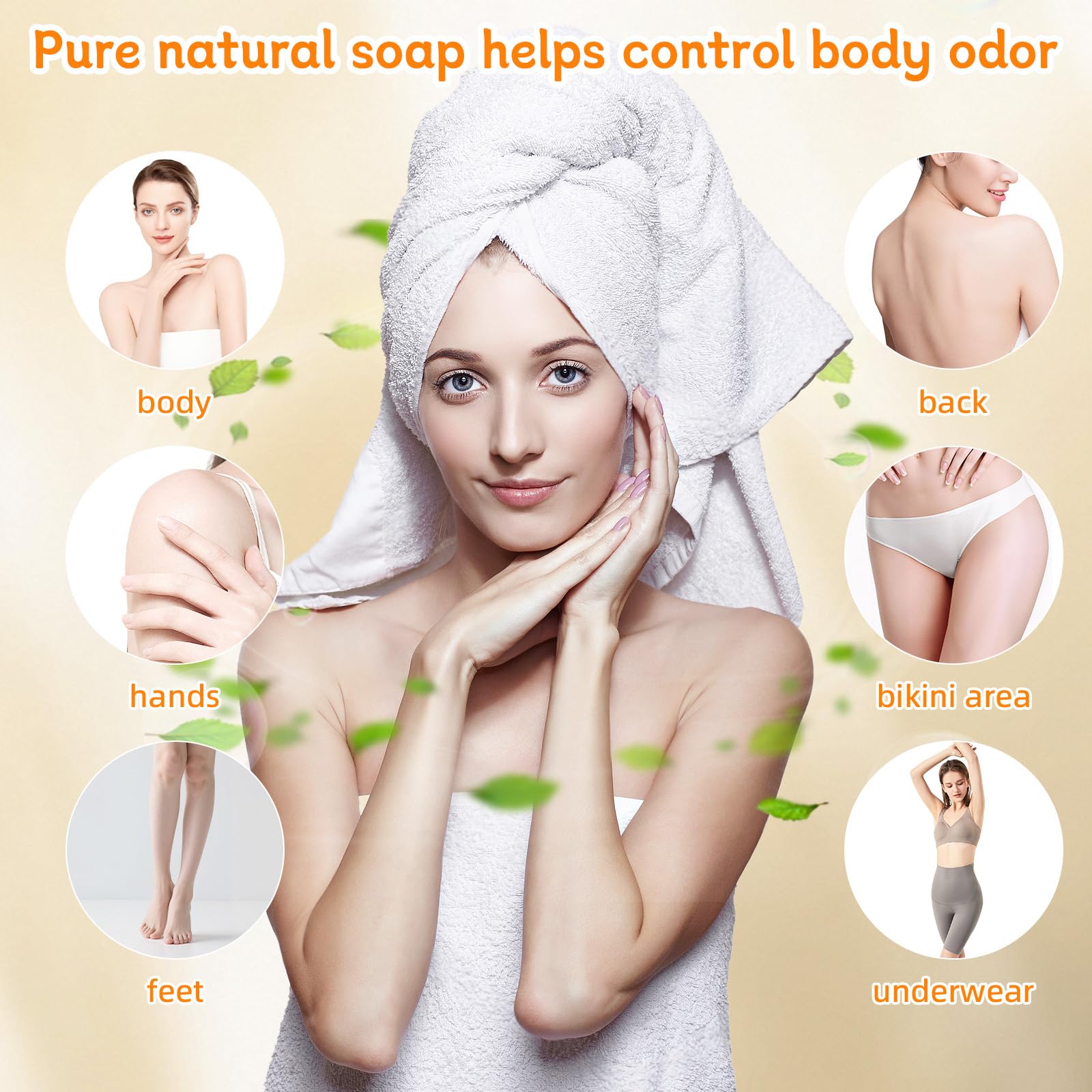 3PCS Lemon Turmeric Kojic Soap + 3 Bubble Nets | Organic Face & Body Bar | Cleansing & Exfoliating | All Skin Types