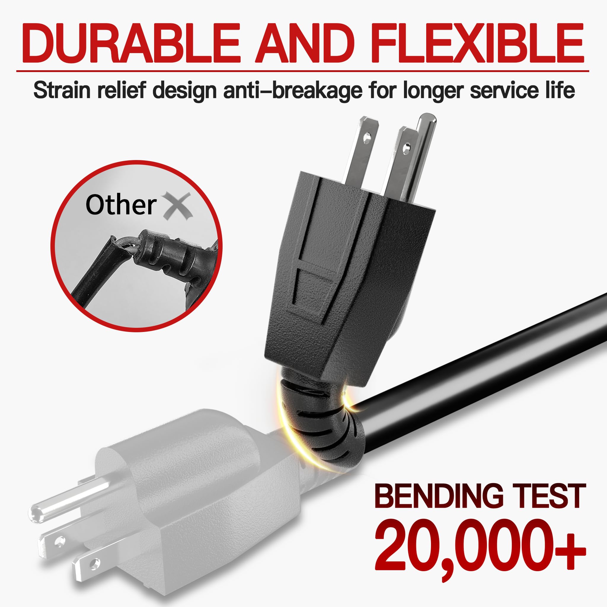 Skrizcable 16/3 25 FT Outdoor Extension Cord Waterproof, Black Power Cord