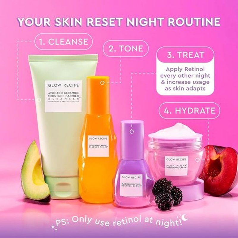 Glow Recipe Gentle Blackberry Retinol Serum - Korean Night Serum for Sensitive Skin | 30ml, Smooths Texture & Fine Lines