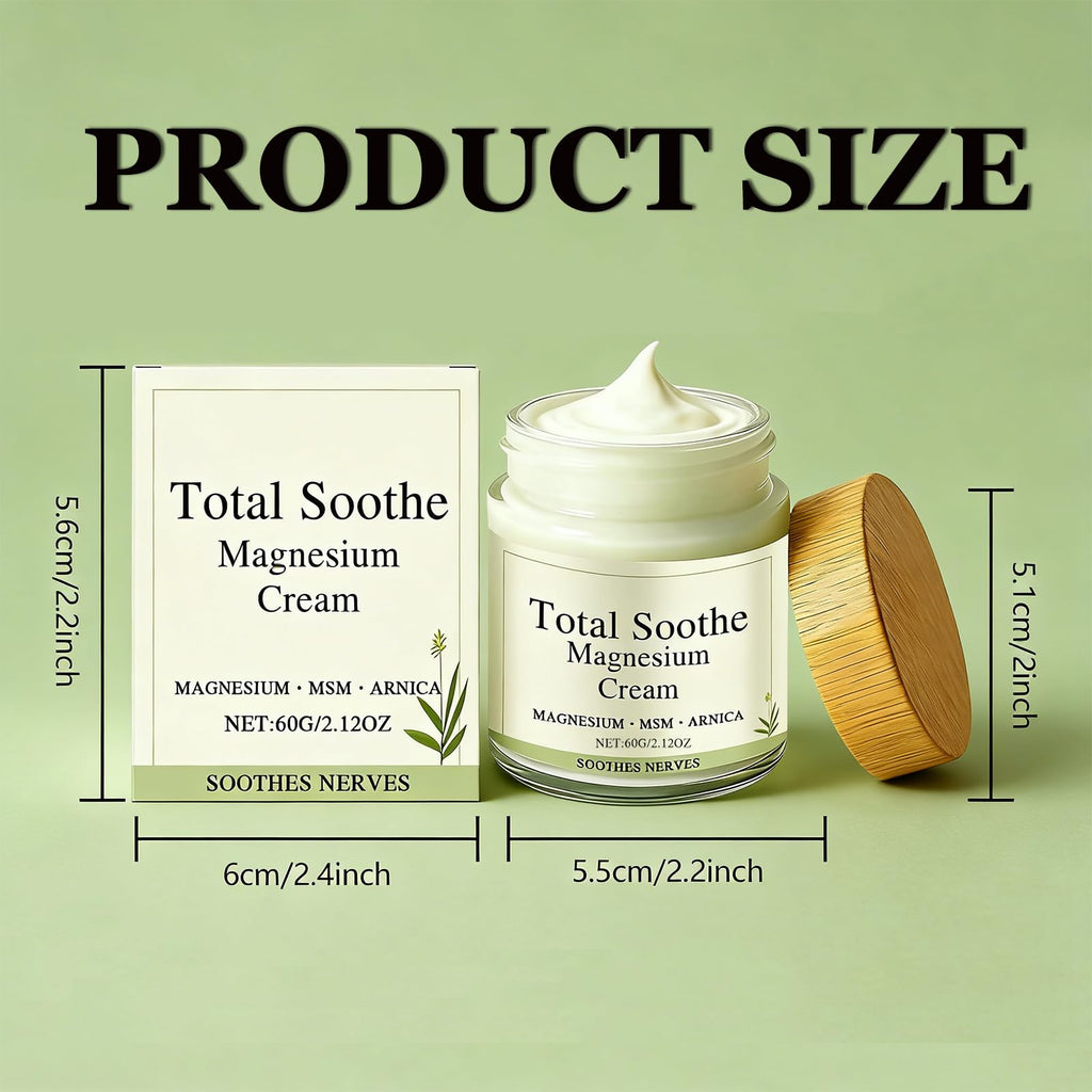 Total Relief Magnesium Cream - Fast-Absorbing Joint & Muscle Comfort Cream with MSM & Arnica - Non-Greasy Mineral Delivery Formula for Ultimate Relief(2pcs)