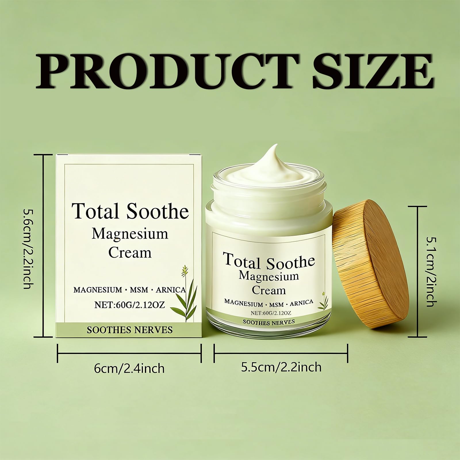 Total Relief Magnesium Cream - Fast-Absorbing Joint & Muscle Comfort Cream with MSM & Arnica - Non-Greasy Mineral Delivery Formula for Ultimate Relief(2pcs)